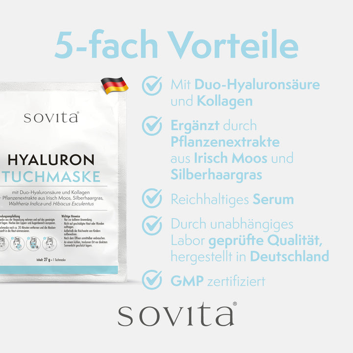 sovita Vorteilspackung Hyaluron Tuchmasken