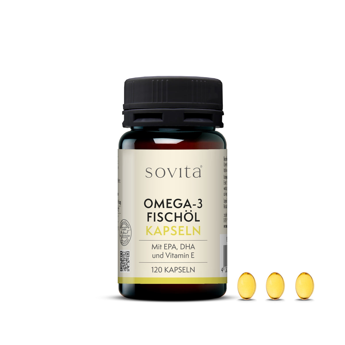 Ascopharm Omega 3 Fischöl Kapseln 120 Stück – mit EPA, DHA und Vitamin E 1, 1 er