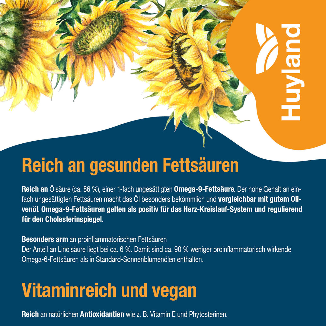 Huyland Harzer Bio Sonnenblumenöl mit Dillspitzen (250 ml)