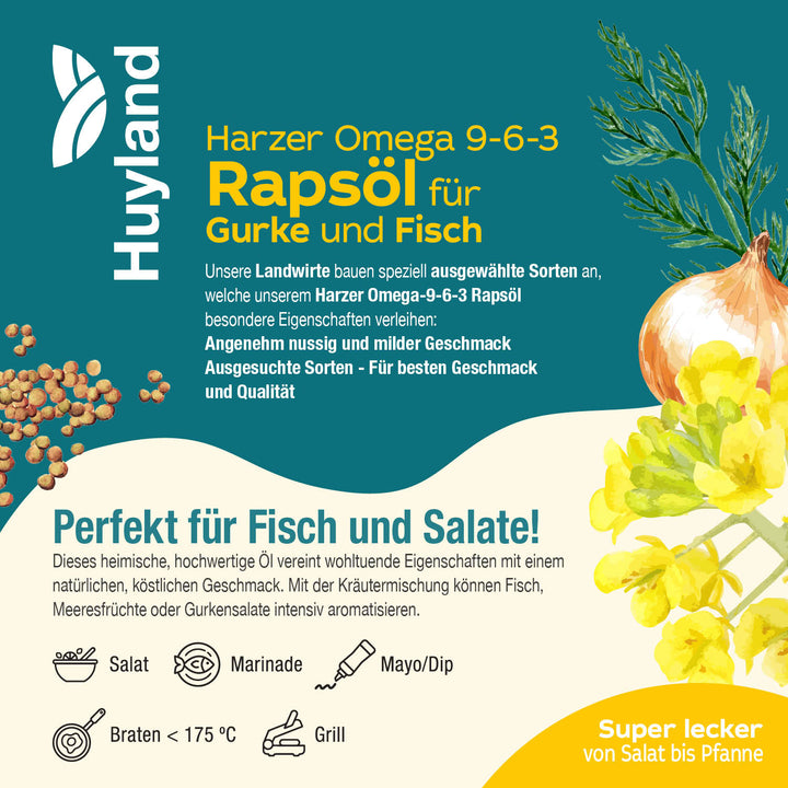 Huyland Harzer Rapsöl für Gurke und Fisch (250 ml)