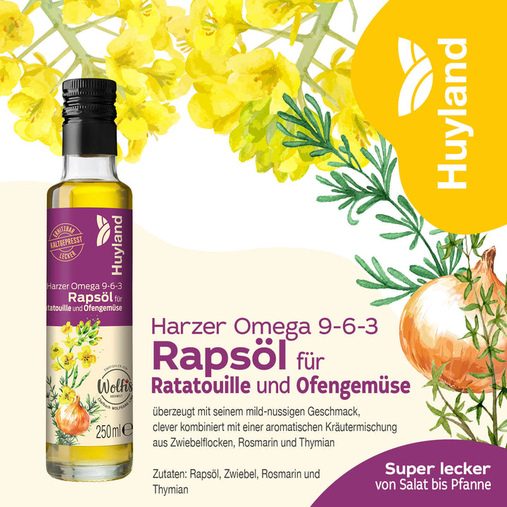Huyland Harzer Rapsöl für Ratatouille und Ofengemüse (250 ml)
