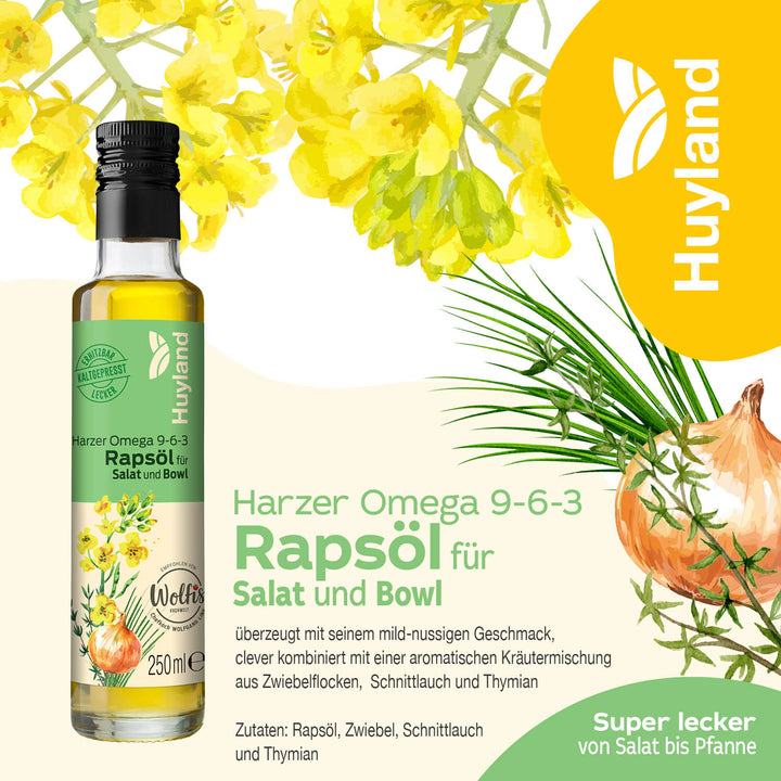 Huyland Harzer Rapsöl für Salat und Bowl (250 ml)