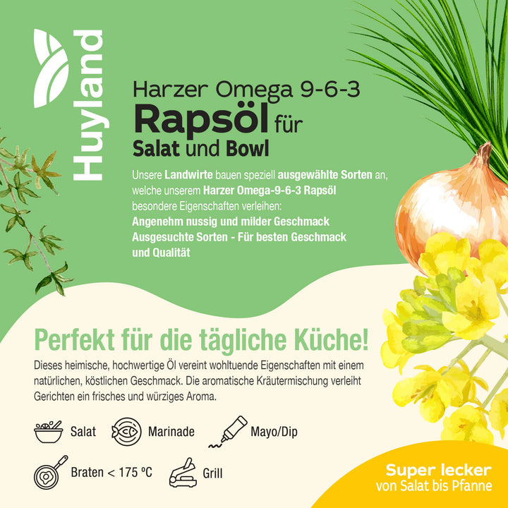 Huyland Harzer Rapsöl für Salat und Bowl (250 ml)