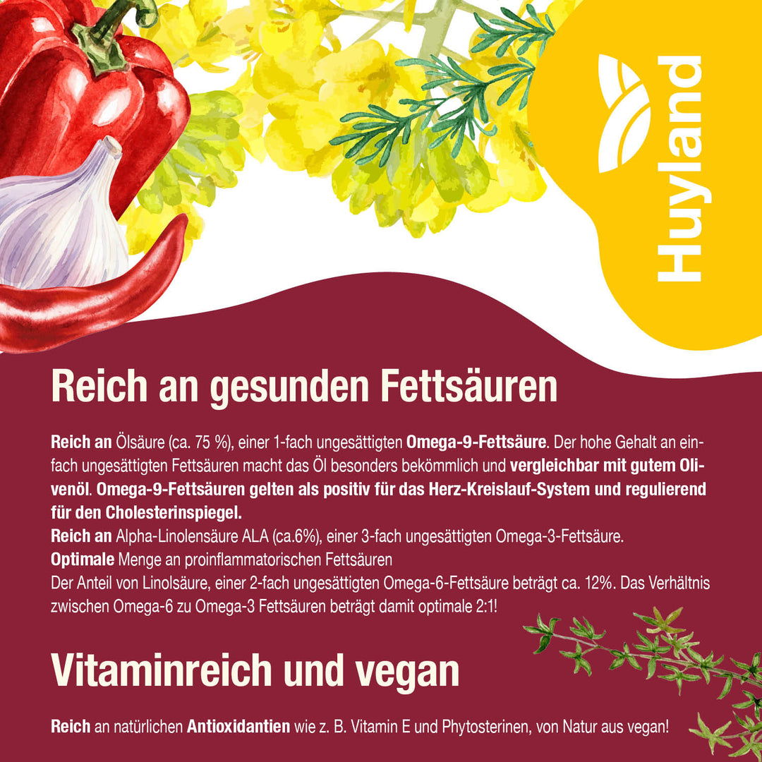 Huyland Harzer Rapsöl für BBQ und Grill (250 ml)