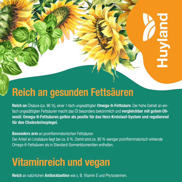 Huyland Harzer Bio Sonnenblumenöl mit Oregano (250 ml)