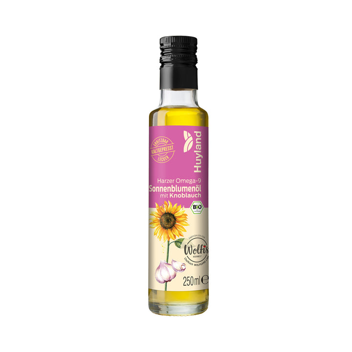 Huyland Harzer Bio Sonnenblumenöl mit Knoblauch (250 ml)