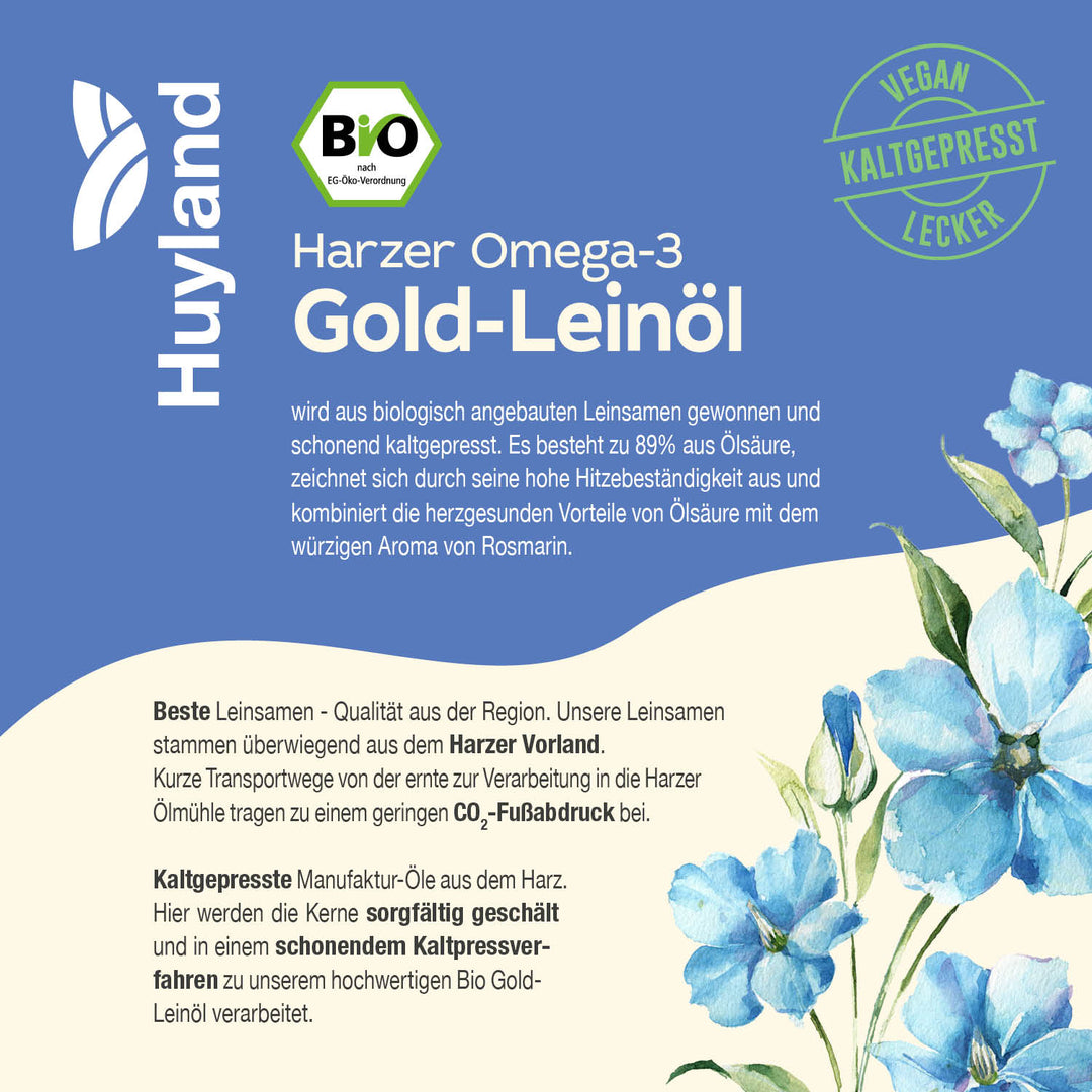 Huyland Harzer Bio Gold-Leinöl (250 ml)