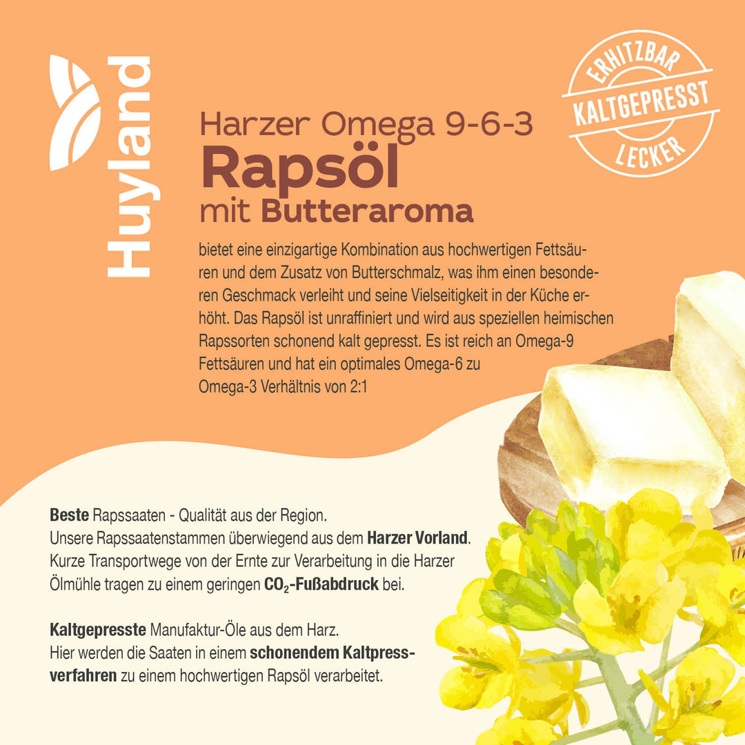 Huyland Harzer Rapsöl mit Butteraroma