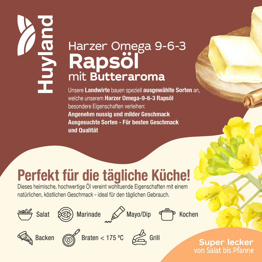 Huyland Harzer Rapsöl mit Butteraroma
