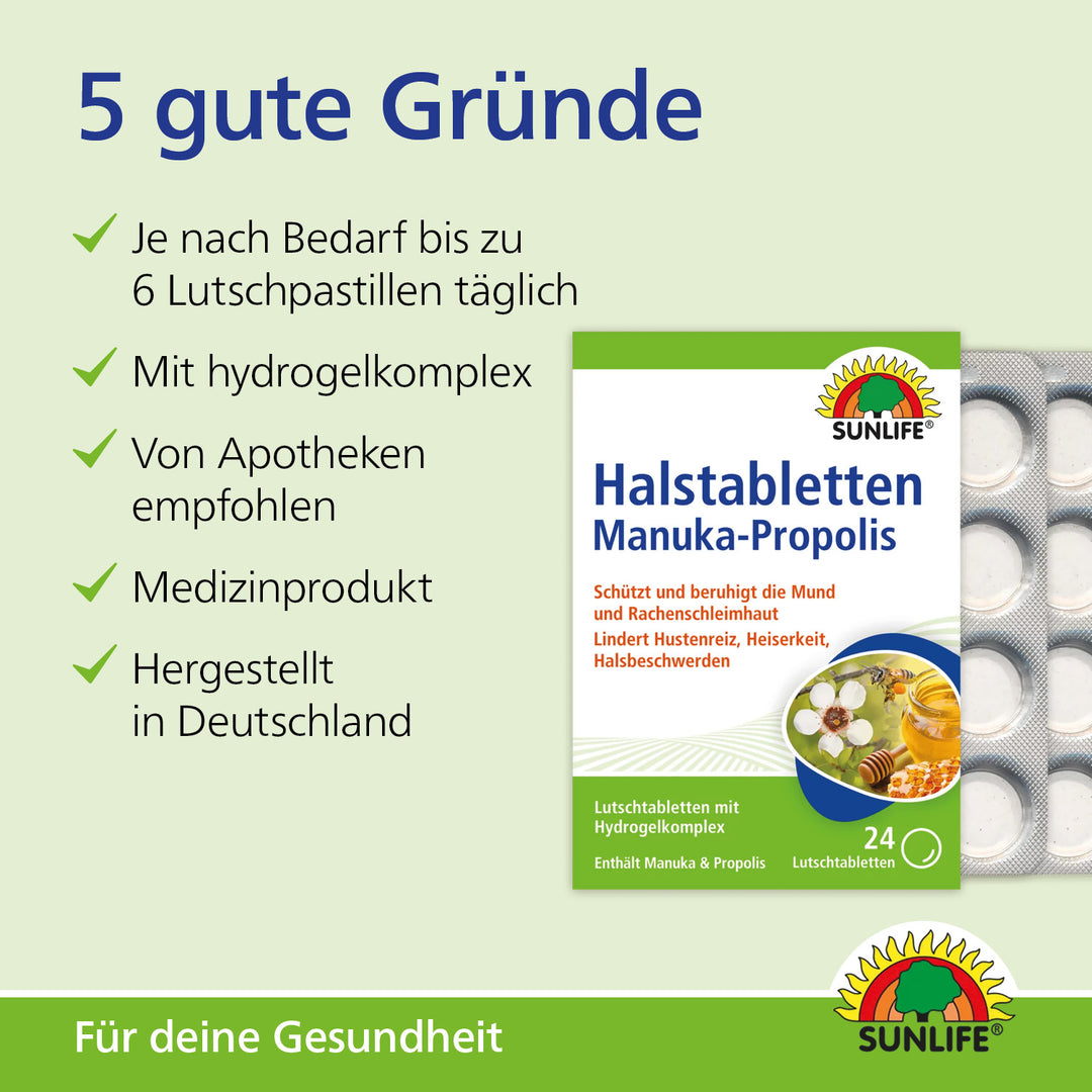 SUNLIFE Manuka-Propolis Lutschtabletten (24 Stk.)