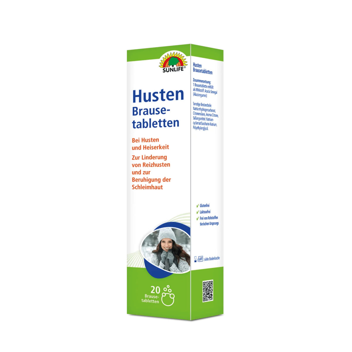 SUNLIFE SUNLIFE® Husten Brausetabletten Hustenstiller Erkältung Reiz Schleim 2-3 mal täglich 1 Brausetablette in Wasser auflösen & schluckweise trinken