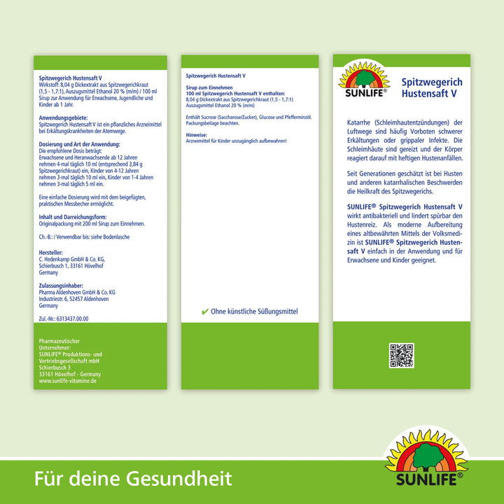 SUNLIFE Spitzwegerich Hustensaft (200 ml)