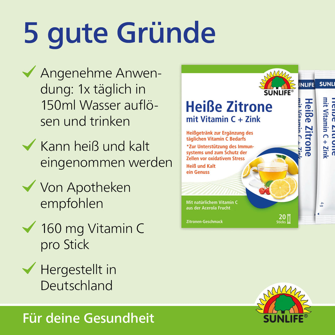 SUNLIFE Heiße Zitrone + Acerola (20 Sticks)
