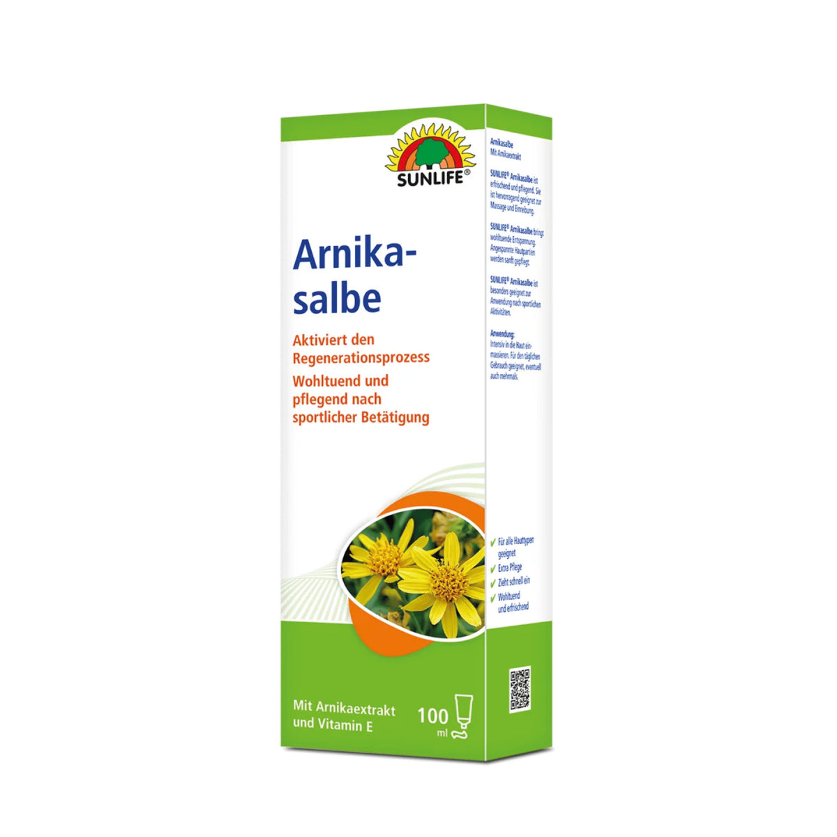 SUNLIFE Hautpflegegel SUNLIFE® Arnika Salbe 100 ml Natürlich Gel Pflege Sport Entspannung