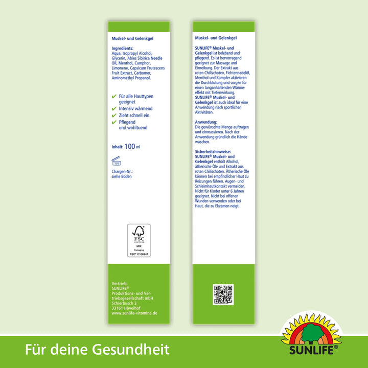 SUNLIFE Muskel- und Gelenkgel (100 ml)