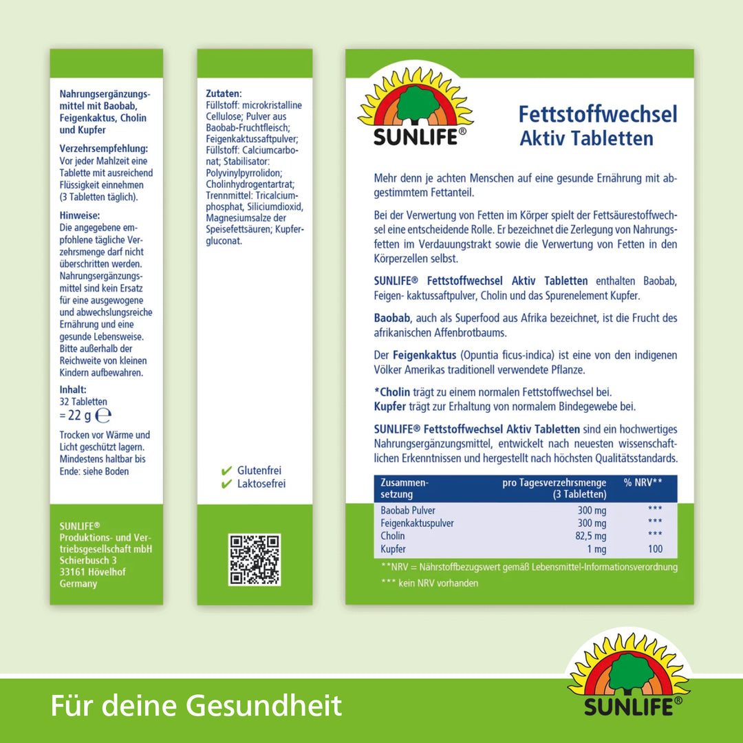 SUNLIFE Fettstoffwechsel Aktiv Tabletten (32 Stk.)