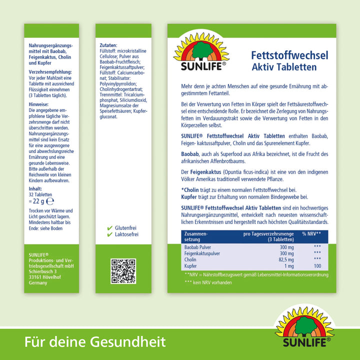 SUNLIFE Fettstoffwechsel Aktiv Tabletten (32 Stk.)