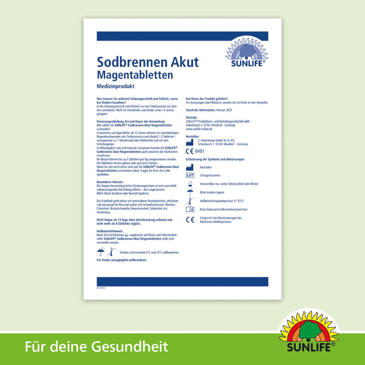 SUNLIFE Sodbrennen Akut Kautabletten (24 Stk.)