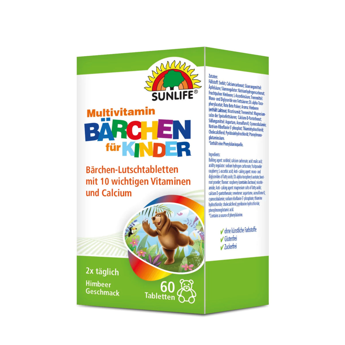 SUNLIFE SUNLIFE® Multivitamin Bärchen Lutschtabletten Kinder Rundumversorgung 2x täglich eine Tablette langsam im Mund zergehen lassen