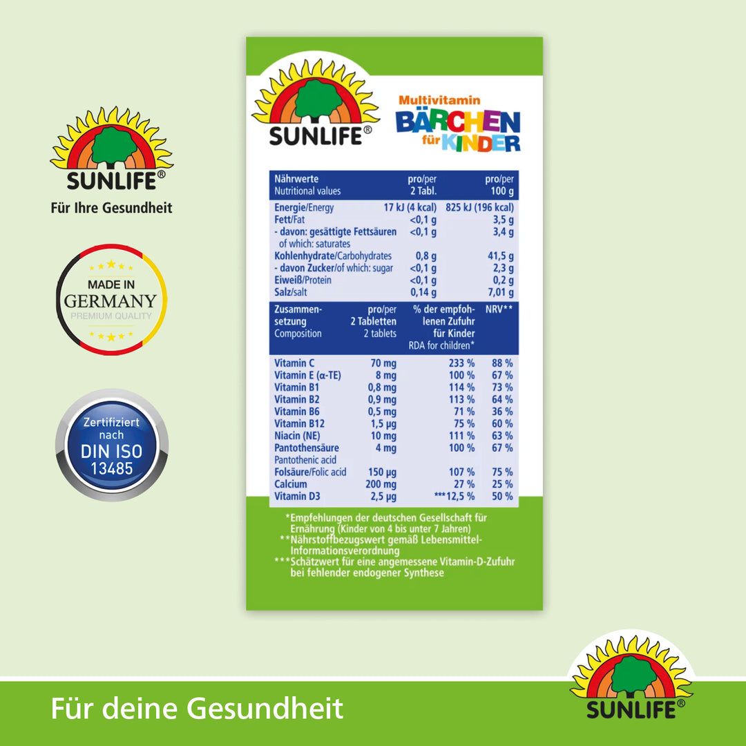 SUNLIFE Multivitamin Bärchen Lutschtabletten (60 Stk.)