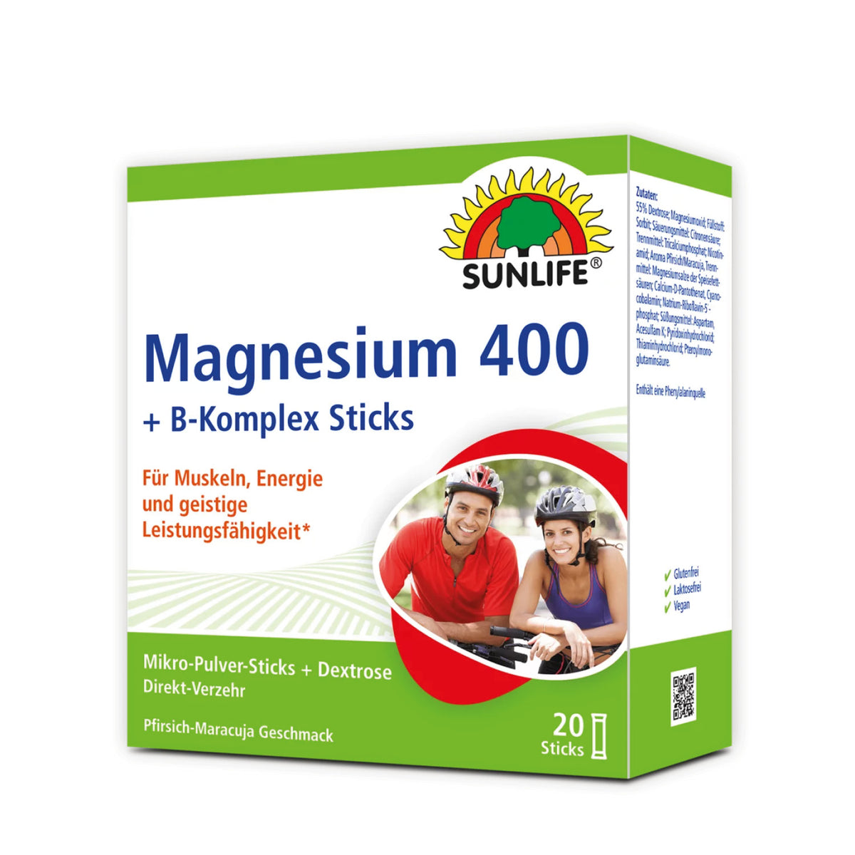 SUNLIFE SUNLIFE® Magnesium 400 B-Komplex Sticks Pfirsich-Maracuja Muskeln 1 x täglich den Inhalt eines Sticks direkt auf die Zunge geben und langsam im Mund zergehen lassen