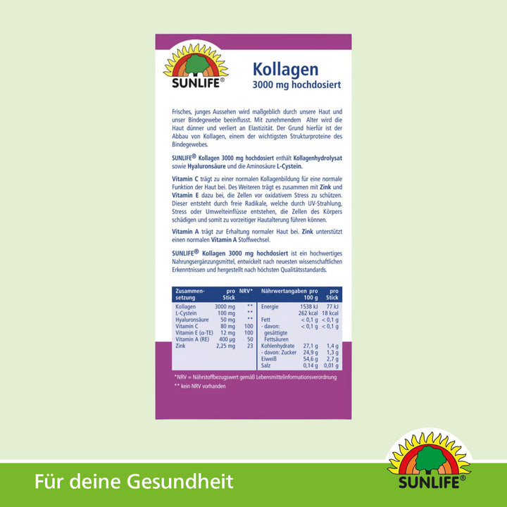SUNLIFE Kollagen 3.000 mg (20 Sticks)