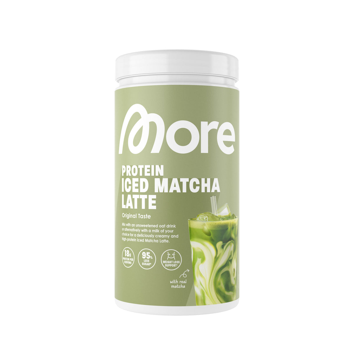 More Nutrition More Nutrition Protein Iced MATCHA LATTE Original Taste Pulver 1, 1 er