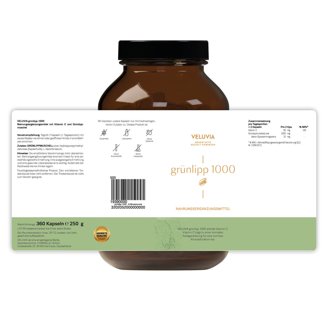 Veluvia grünlipp 1000, 6-Monatsvorrat