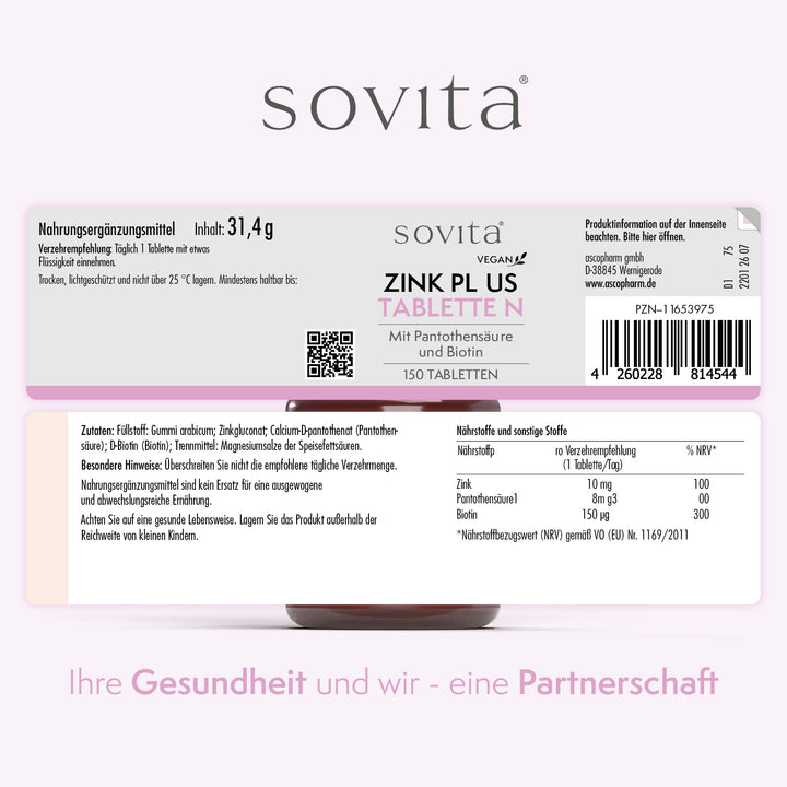 sovita Zink Plus Tabletten